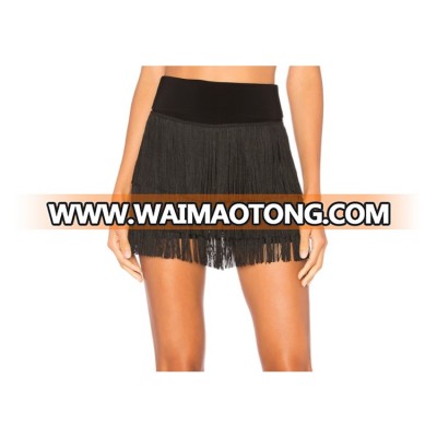 New arrival Stretch fit Allover fringe women shorts