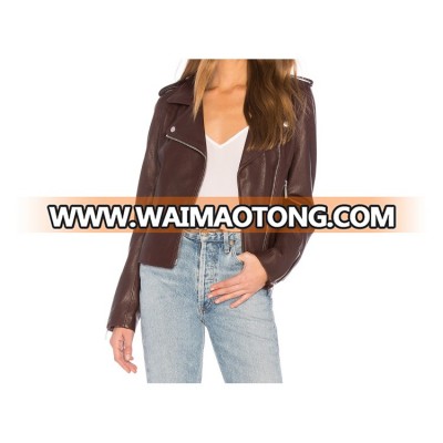 Custom women clothing Faux leather moto biker jackets