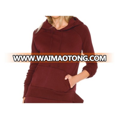 Custom women loungewear Thick Cotton fabric Distressed edges Pullover Hoodie