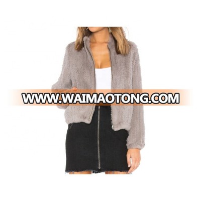 Latest fashion women apparel fur bomber jacket