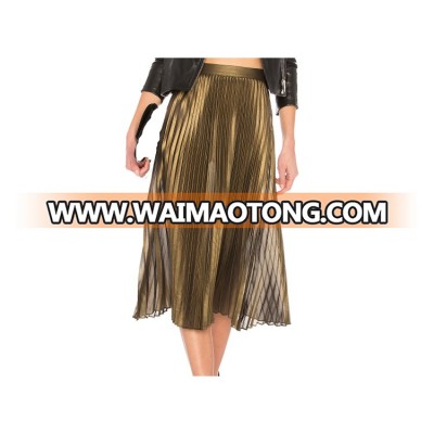 Best Seller apparel China supplier long pleated satin skirts