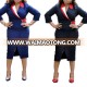 80927-MX24 new design plus size stylish lady split office dresses